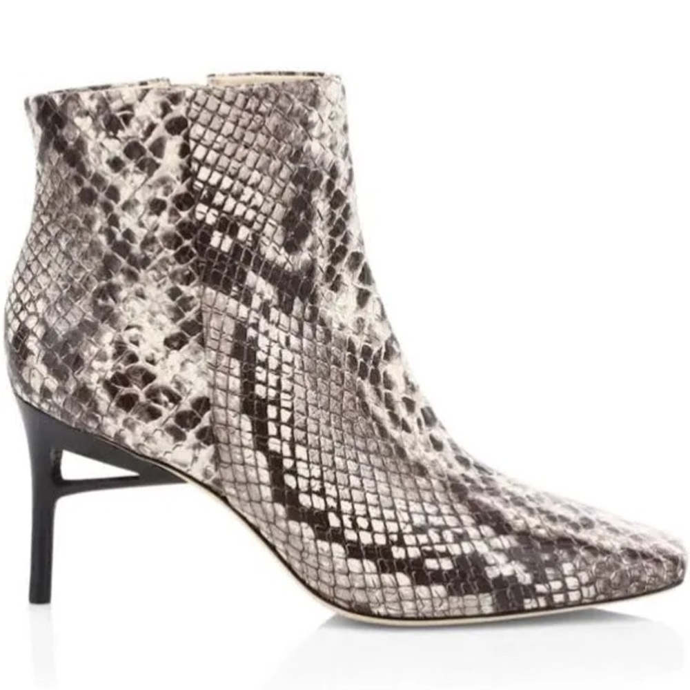 Cult Gaia Womens Arezoo Pointed Square Toe Snakeskin Ankle Boots Size 37
